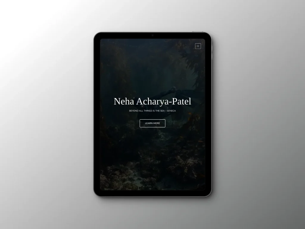 Neha Acharya-Patel Website Tablet View